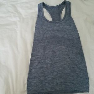 lululemon swiftly tech racerback heather blue sz 6